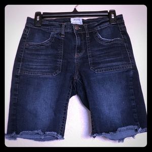 Mudd FLX Stretch Dark Blue Jean Bermuda Shorts s:9